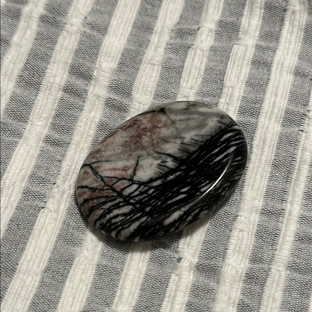 Unique Black and White Worry Stone, Thumb Stone